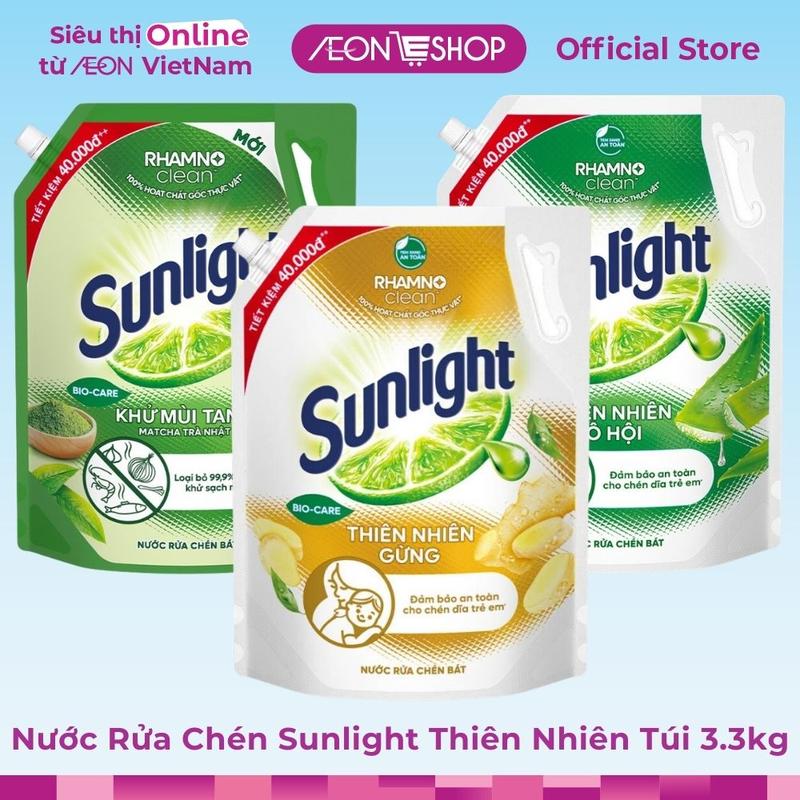 AEONESHOPxUnilever Nước Rửa Chén Sunlight Thiên Nhiên Túi 3.3kg 