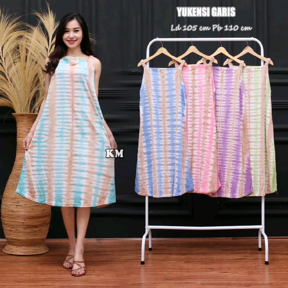 Daster Yukensi motif Garis Katun Kaos Wanita