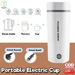 Pemanas Air Listrik Rumah Mobil Electric Thermos Kettle Portable 450 mL Portable/ Termos Elektrik Portabel Mobil Rumah/ Electric Water Heater Botol/ Thermos Elektrik Portable Mobil Car