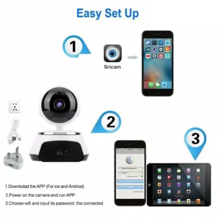 IP Smart Camera CCTV Wireless V380 Q6 Wifi HD 720p Kamera CCTV Portable Pantau Jarak Jauh 2