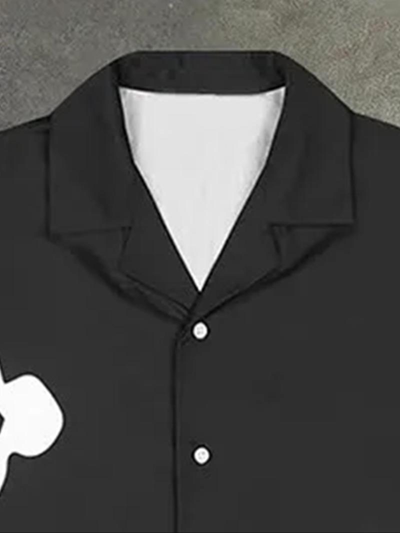 Product Introduction of Men's Floral Print Short Sleeve Shirt, Regular Fit Casual Button Down Top for Summer, Men's Clothes for Beach Vacation, Menswear 3