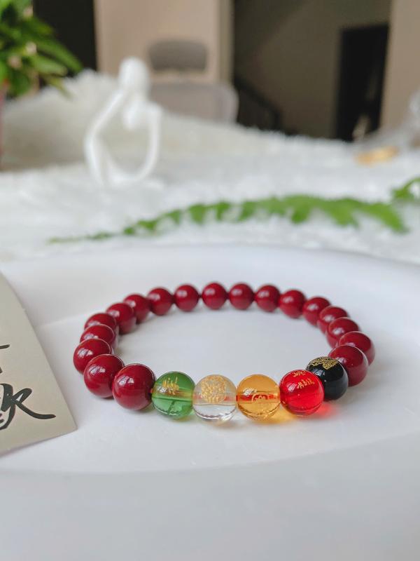 Vòng tay Chu Sa Ngũ lộ thần tài May Mắn - Tài Lộc- Bình An Phụ Kiện 6