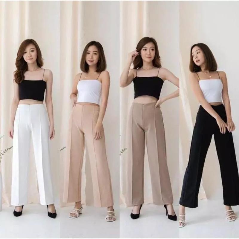 Celana Wanita Kulot Scuba Tebal Panjang Sampai Kaki Premium / ZIPPER CULLOTE SCUBA SUPER JUMBO 0