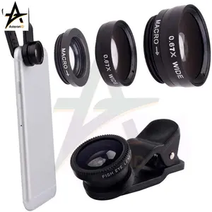 Lensa Kamera HP 3 in 1 Fish Eye Macro Wide 0.67X Universal