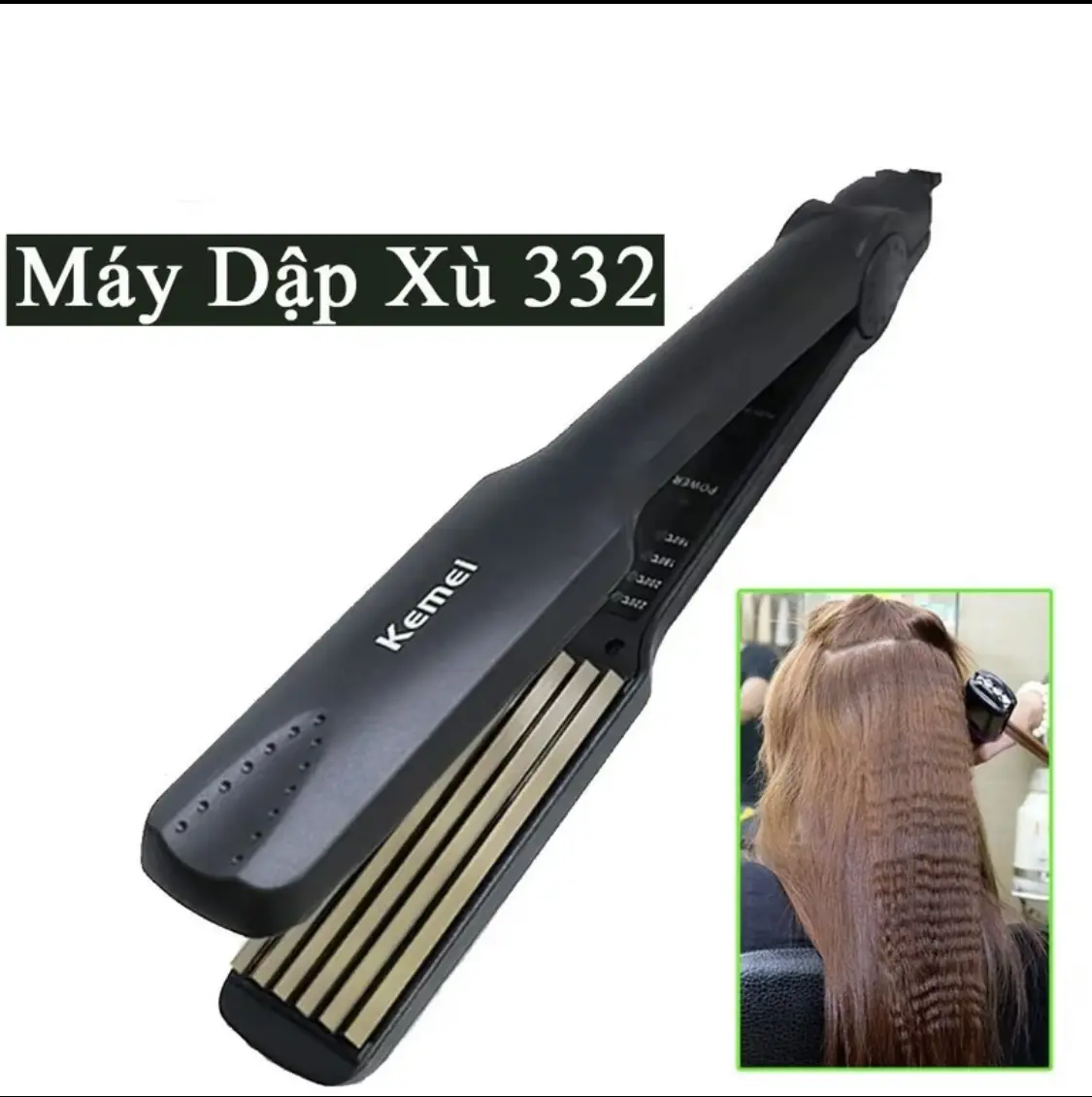 Máy Dập Xù Tóc Kemei KM-332 Bản To,máy làm tóc phồng 4 mức điều chỉnh nhiệt