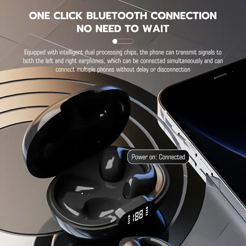 【COD】Ear Clip New Headset Earphone Bluetooth T93 (LY22) Battery Display Hi-Fi Sounds Quality Low Latency Headphone Wireless 4