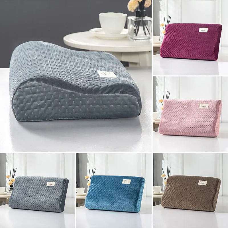 1PC Waterproof Quilted Latex Pillowcase Memory Foam Contour Pillow Cover Protector Zippered Rebound Pillow Case Home Decor