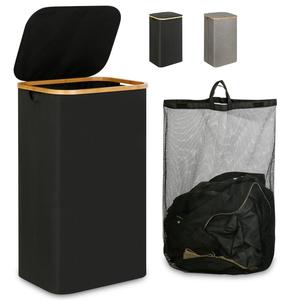 110L Large Laundry Hamper with Lid, 1 Count Collapsible Clothes Basket Organizer with Removable Inner Bag for Clothes Toys Towels, Household Storage Baskets