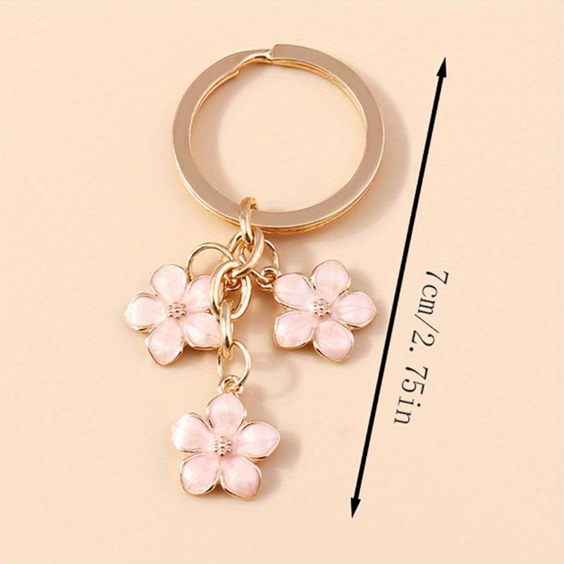 Product Introduction of 1/3pcs Fashion Sakura Keychain: Elegant Alloy Flower Pendant Suitable For Keys, Handbags, Backpacks, And Other Accessories 0