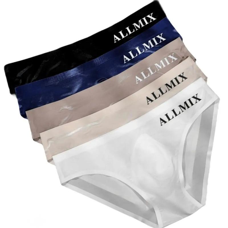 Đồ Lót Nam Mùa Hè, Thoáng Khí Và Thoải Mái, Thiết Kế Chữ Cái, Phong Cách Thể Thao, Gợi Cảm, Trong Suốt, Quấn Trứng, Làm Bằng Lụa Lạnh, Cạp Thấp, Quần Tam Giác, Thích Hợp Mặc Lót, Với Thiết Kế Chữ Cái Thoải Mái Cho Đồ Lót Thể Thao