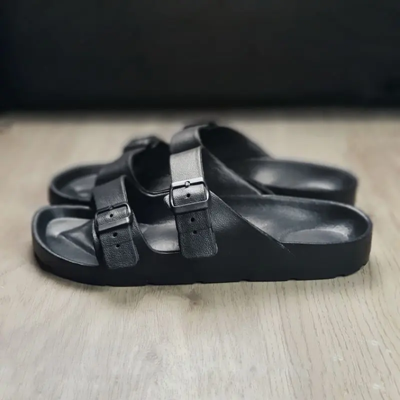 Sandal Tali Pria Sandal Selop Laki-laki Sendal Strap Cowok Kasual Sendal Ringan Bahan Karet Anti Air 5