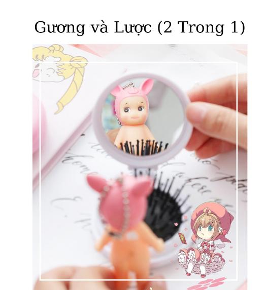 Gương Kèm Lược Gấp Gọn Dễ Thương 3