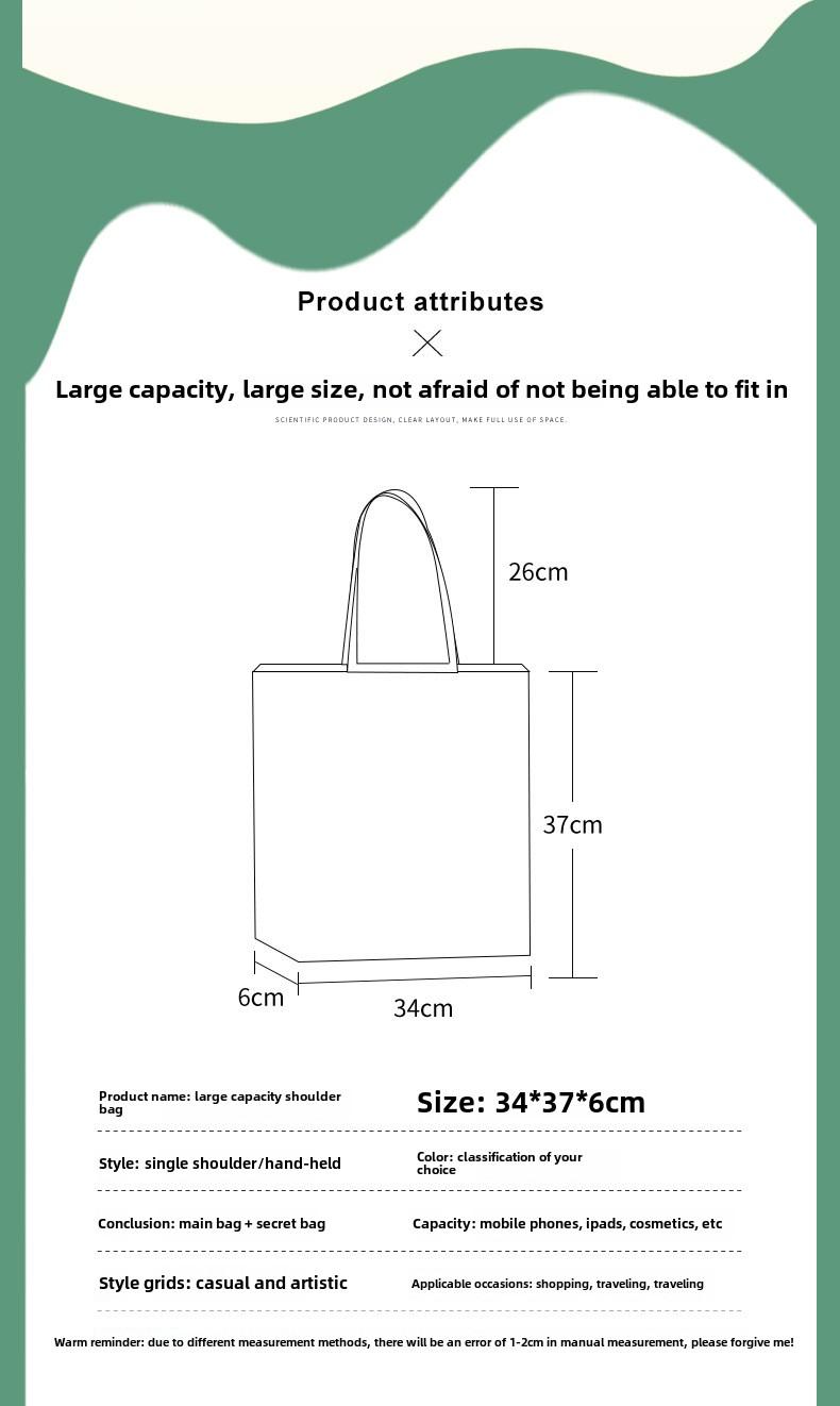 Product Introduction of Official Brown Bear Canvas Bag 2025 New Student Artistic Shoulder Bag| Men's Study Tote 23