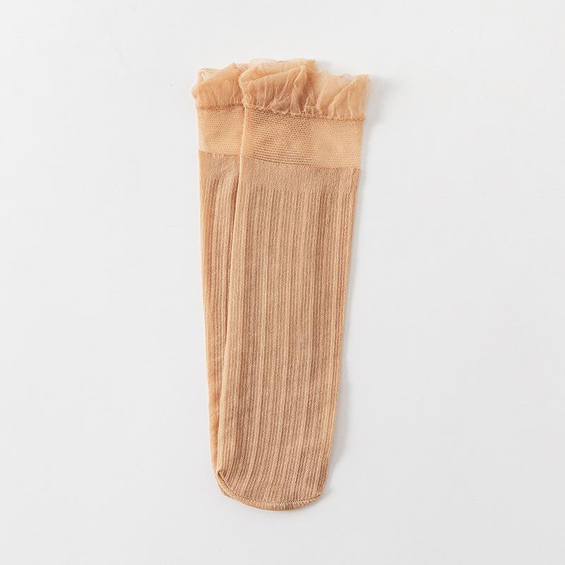 Tất Pha Lê Trong Suốt, Siêu Mỏng, Selvedge Dây, Quần Tất Nữ Dài Giữa Bắp Chân, Xuyên Thấu, Ren, Mùa Xuân Và Mùa Hè, Hàng Mới Về Năm 2025 5