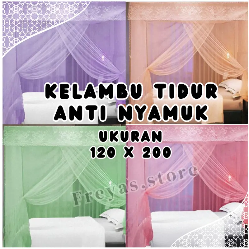 Kelambu Tidur Anti Nyamuk Polos Ukuran 120x200cm 0