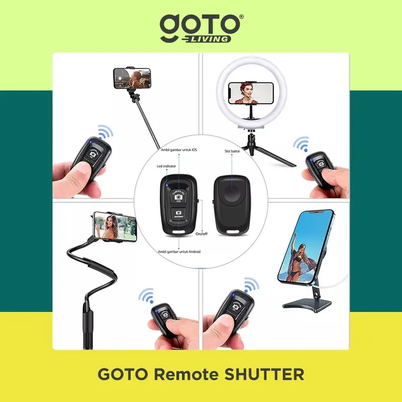 Goto [COD] Shutter Remote Bluetooth Kamera Hp Remot Selfie Camera Smartphone 2