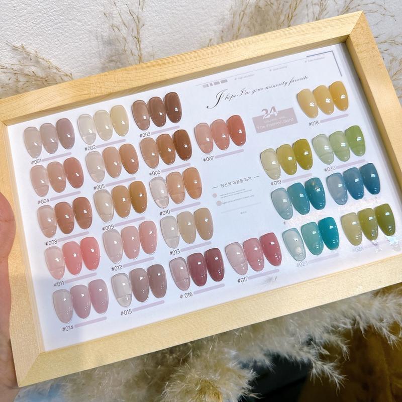 Set Thạch 24 Màu Nude Xanh - Tặng Bảng Màu - Dạng sơn Gel - Cao Cấp - Hàng Chuẩn - Sơn Gel Nữ