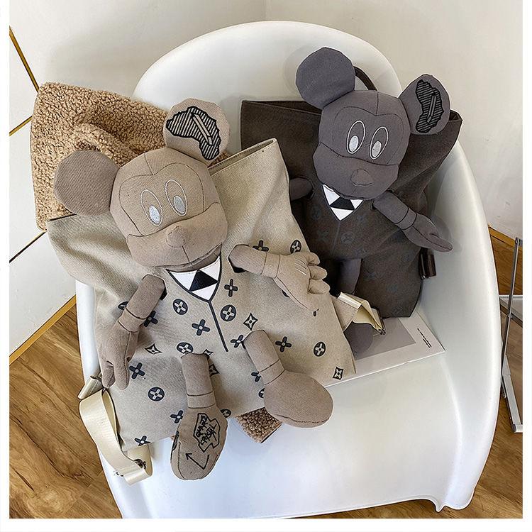Product Introduction of Ba Lô Vải Bố Búp Bê Mickey, Thời Trang, Phong Cách Phương Tây Thường Ngày Sức Chứa Lớn, Thích Hợp Đi Du Lịch, Túi Đi Học Học Sinh, Hàng Mới Về Năm 2024 Nam Bag Backpack Đeo Vai 10
