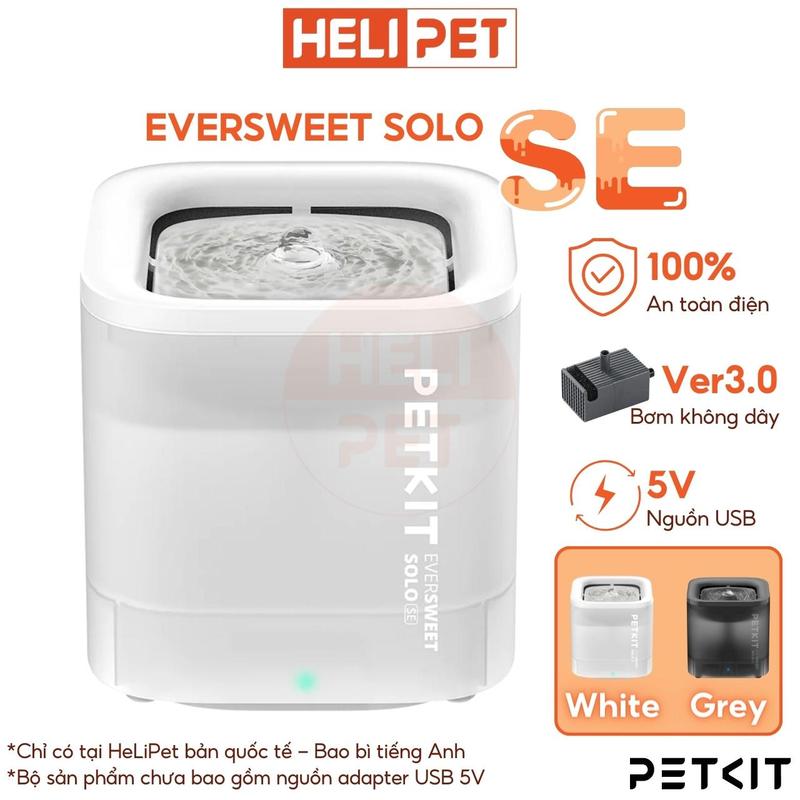 [BH 12T] Máy Lọc Nước Cho Mèo PETKIT EverSweet SOLO SE, Thiết Kế Bơm Không Dây 3.0 Tiện Lợi - HELIPET