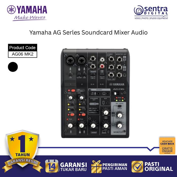 Gambar Yamaha AG06 MK2 6 Input USB Audio Mixer Soundcard Streaming Console Phantom Power & DSP Effects dari Sentra Digital Kota Surabaya 5 Tokopedia