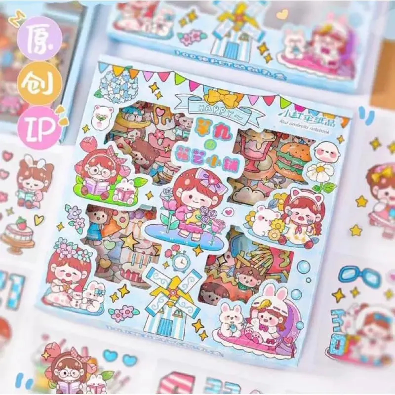 Stiker 2D 100 Lembar Sticker Momo Original Kartun Korea Lucu Anti Air Paper 4