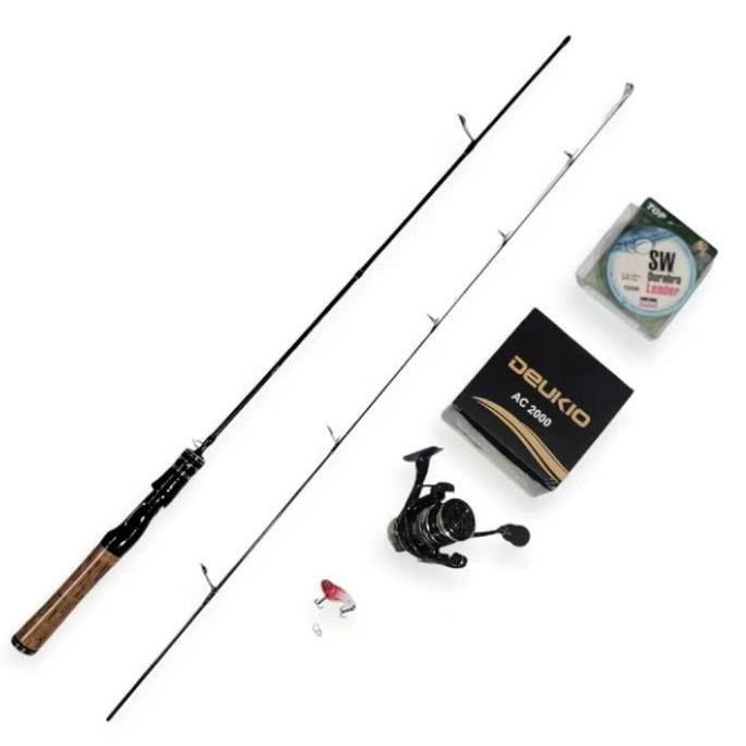  Bộ cần câu Lure ul câu suối kèm máy ac 2000 và dù câu cá mồi câu Fishing 