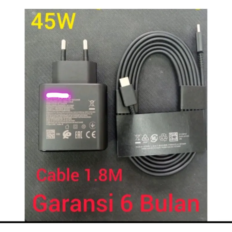 Sam sung Charger 45W Galaxy Z Flip4 z flip 4 Super Fast Charger Cable C to C 1.8M Original 100% 1