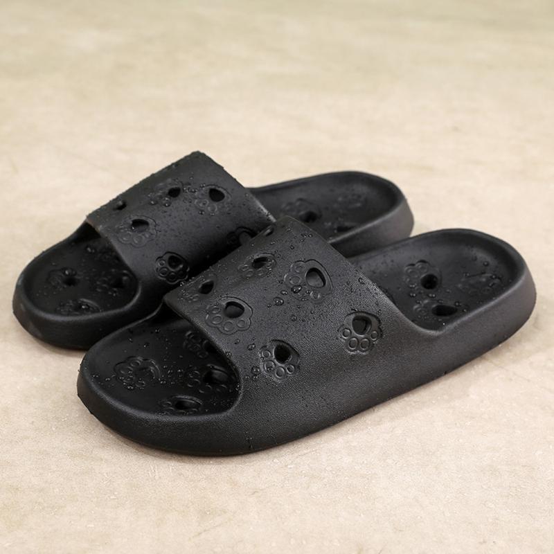 Product Introduction of Fashion Cat Paw EVA Couple Slippers Anti Slip Open-toe Cartoon Slippers Hollow Out Shoes Platform Flip Flops Bathroom 25