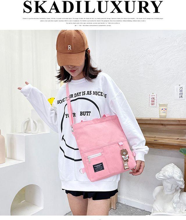 Product Introduction of [In Stock] Shoulder Bag, Handbag, Crossbody, Canvas Material, Fashion, Cute, Campus, Large Capacity 11