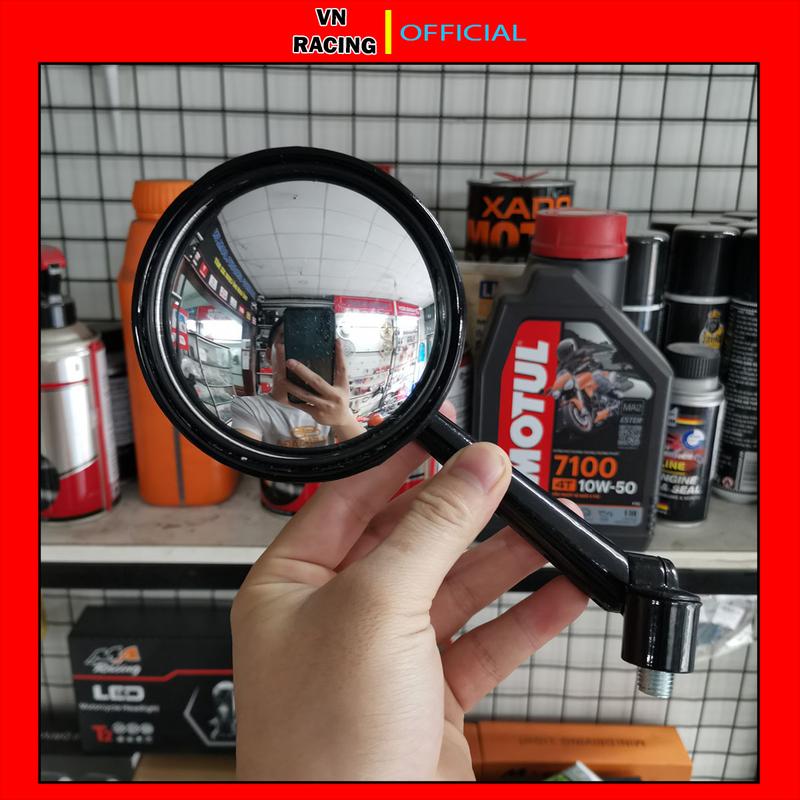 Gương chiếu hậu xe máy Mẫu Tròn Lồi thời trang mini góc nhìn rộng, kính chiếu hậu gắn cho nhiều dòng xe Wave, Sirius, Exciter, Winner, AB, SH, SH Mode,...