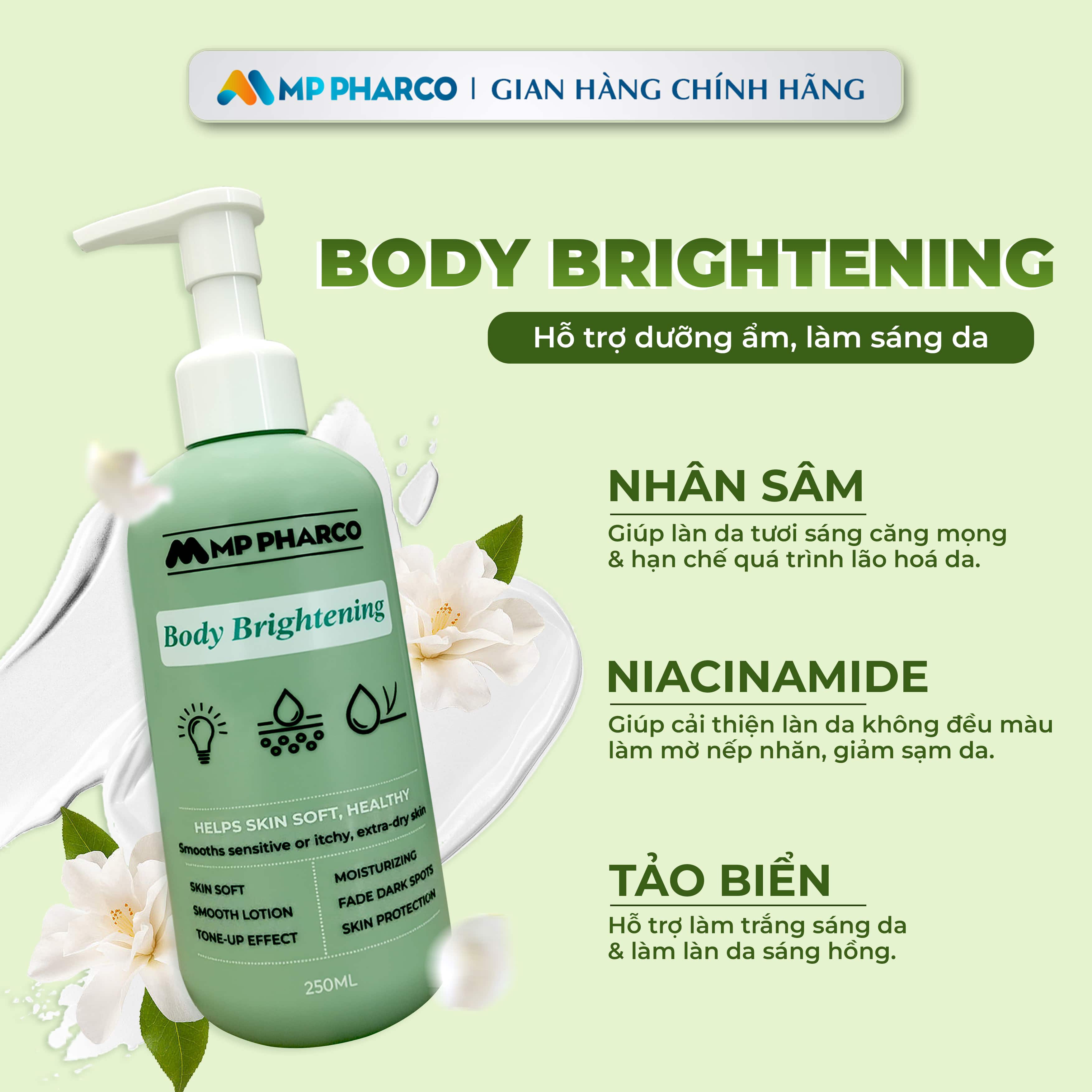 K58 Kem Body Hỗ trợ Dưỡng Sáng Da Niacinamine Dưỡng da Body Skincare Alpha-Arbutin 250ML