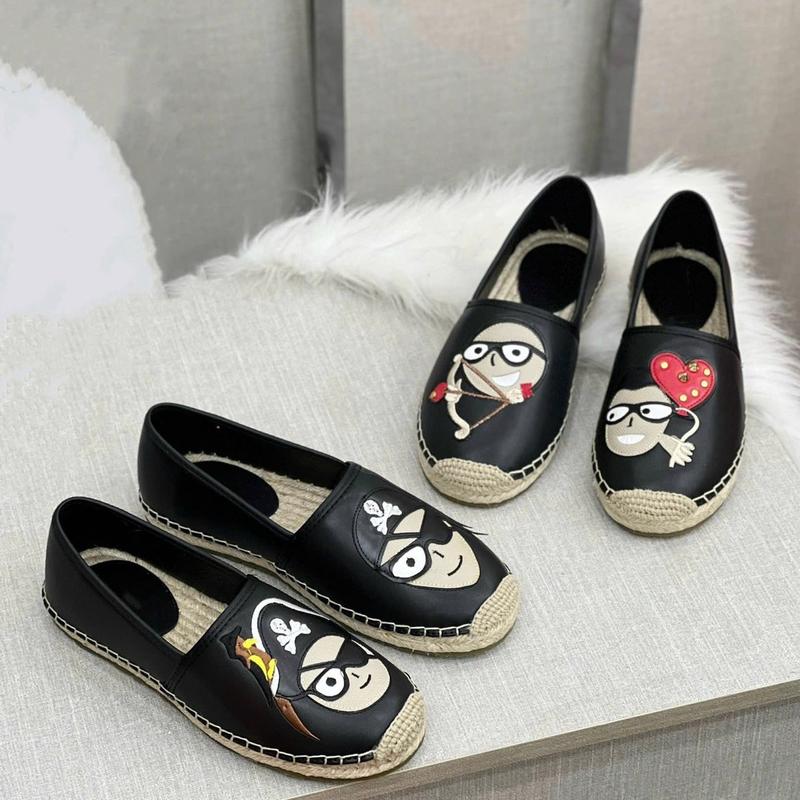 Giày Slipon Nam Đế Cói Thêu Mặt Quỷ Bằng Da - Đặt Lùi 1 Size