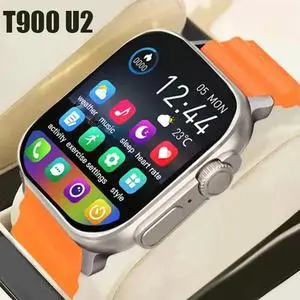 Jam Tangan Pintar, T900 U2, Saiz 49mm, Skrin HD Besar, Panggilan Bluetooth, Muzik BT, Pengecasan Tanpa Wayar, Sesuai untuk Lelaki dan Wanita, Baharu pada tahun 2024, Skrin Besar Smart Watches Spinning smartwatch  t900 ultra 2