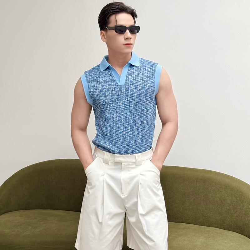 Áo thun polo sát nách cho mùa hè mát mẻ [Mã 129] Menswear Nam Có Cổ 2
