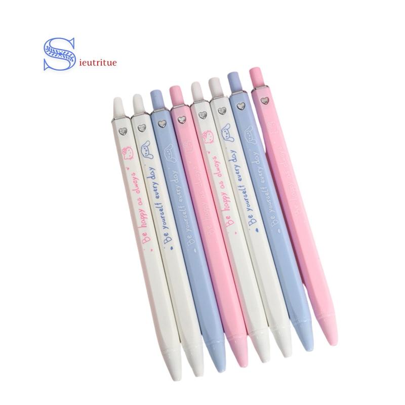 20 Bút Mực Bi Gel Bấm Ngòi 0.5 Có Hoạt Hình Dễ Thương Cho Học Sinh Sinh Viên Người Đi Làm Phong Cách Bánh Bèo bút vôtri  white pen + red ink  Black