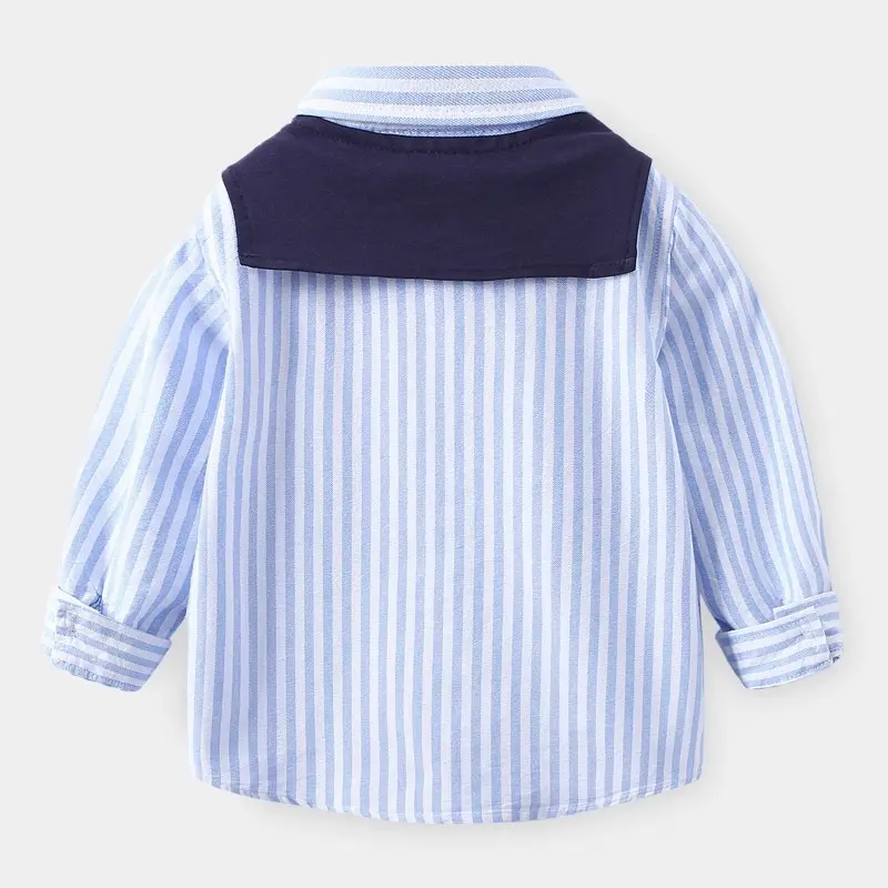 Áo sơmi bé trai Wellkids, áo sơmi kèm khăn choàng vải cotton cho bé từ 10-26kg 2