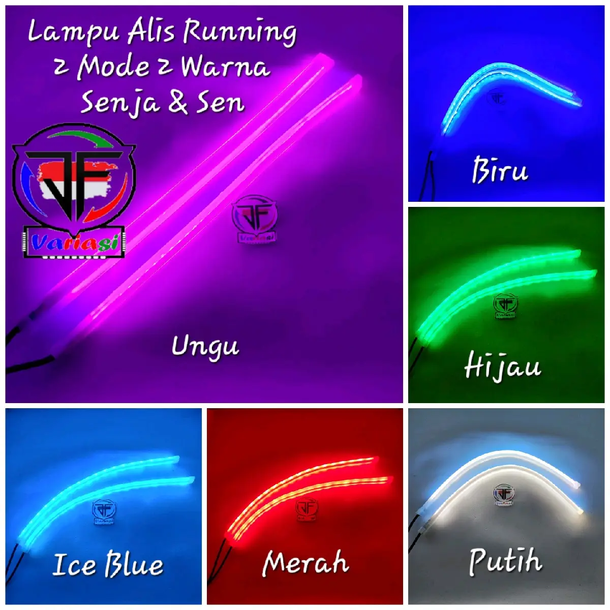 Lampu Alis Slim Fleksibel 2 Mode 2 Warna Bisa Sen Running dan Senja Warna Biru, Merah, Ungu, Hijau, Ice Blue dan Putih Bisa Untuk Motor Mobil Ukuran 30cm Universal termurah