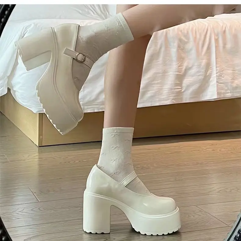 Mary Jane - Giày Cao Gót Da Nữ, Giày Jk, Cổ Điển, Mới, Mùa Hè， Shoes， Hoa， Đồng