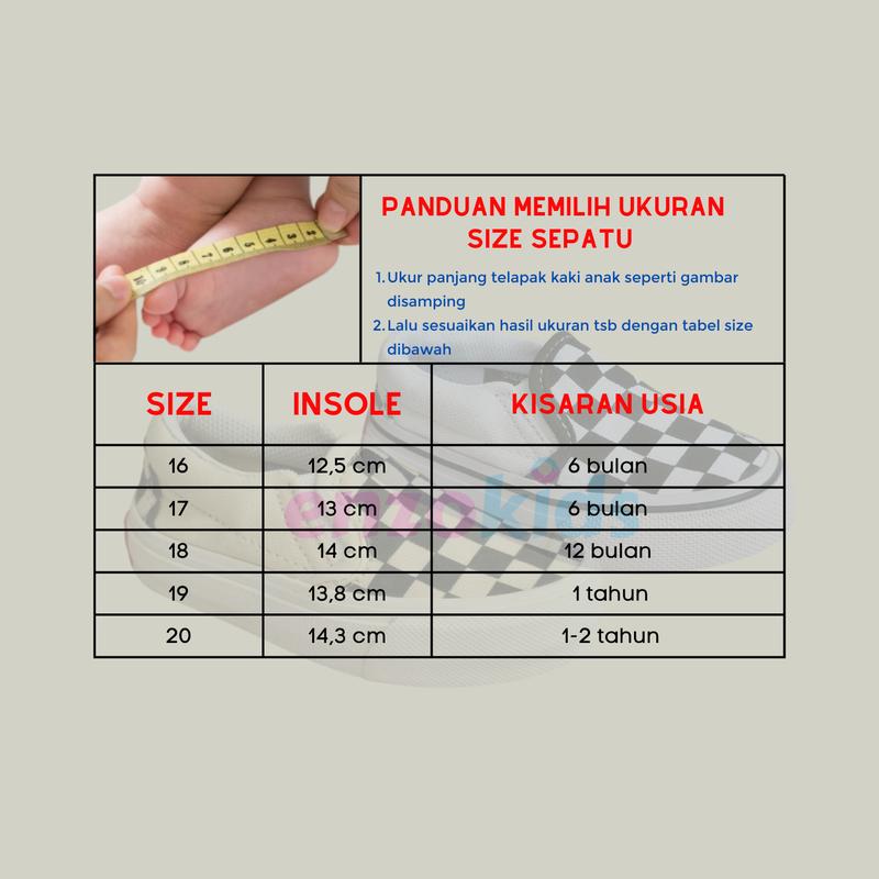 Product Introduction of Sepatu Anak Bayi Laki-laki Perempuan Slip On Catur Cream Size 16-20 0
