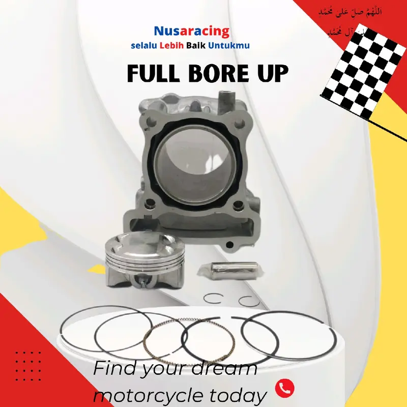 BLOK SEHER BORE UP 59 MIO J 160 SOUL GT 113 CC FINO FI 113 CC XRIDE 115 CC CC DAN PAKET KIRIAN 13,8 RUMAH ROLLER DAN KIPAS DIBUBUT Motorcycle Roler Motor 1