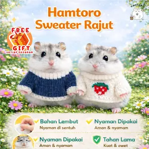 Hamtoro Sweater Hamster Rajut Premium – Baju Hamster Lucu, Lembut, Hangat & Aman