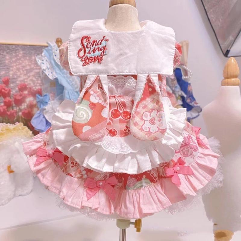 Product Introduction of Pink Princess Bailey Sweet Puff Sleeve Dress Cat Dog Clothes Summer Maltese Thickened Spring Autumn Style 2