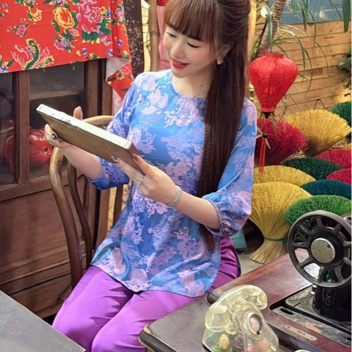 SÉT BỘ LAM,BỘ LAM ĐI CHÙA, BỘ LAM ÁO KÈM QUẦN CHẤT VẢI GẤM TỐ NGA CAO CẤP ĐỦ SIZE S,M,L,XL,XXL 5