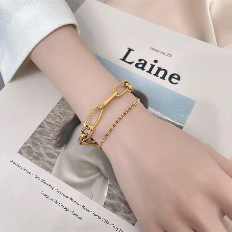 44. Gelang TITANIUM two layer rantai (ANTI KARAT ANTI LUNTUR) - titanium.bywearring 4