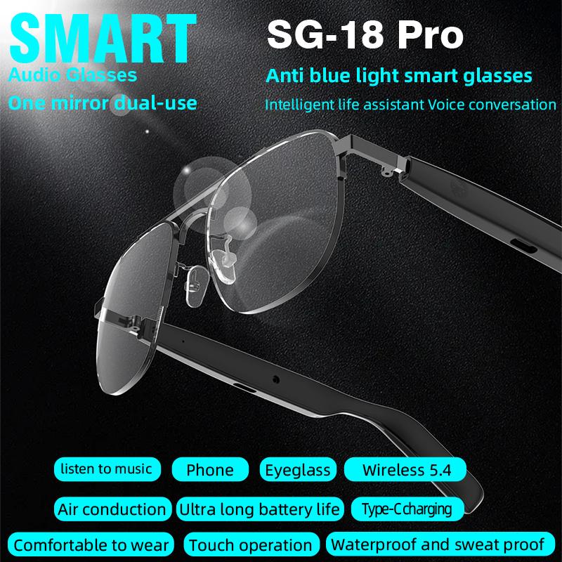 New Styles Fashion SG-15 Pro Smart Glasses Anti Blue Light Audio Glasses Portable Music Stereo For Sports Riding Sunglasses - Image 5