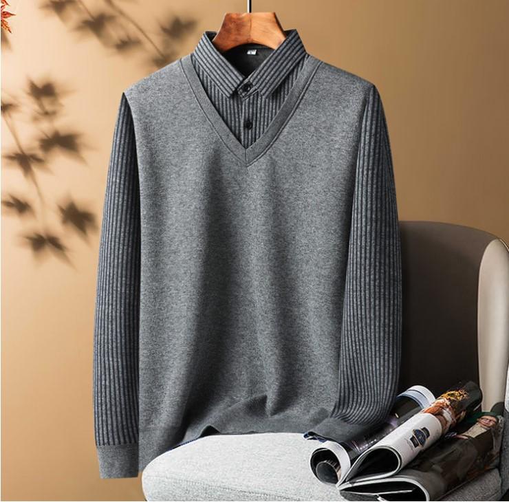 Áo Len Lót Nỉ Nhung Trung Niên Nam Cao Cấp Dài Tay Cổ Áo Sơ Mi Mềm Mịn Dày Dặn Sang Trọng Size M-3XL Cho Người 47-95kg Phong Cách Thời Trang Trung Niên