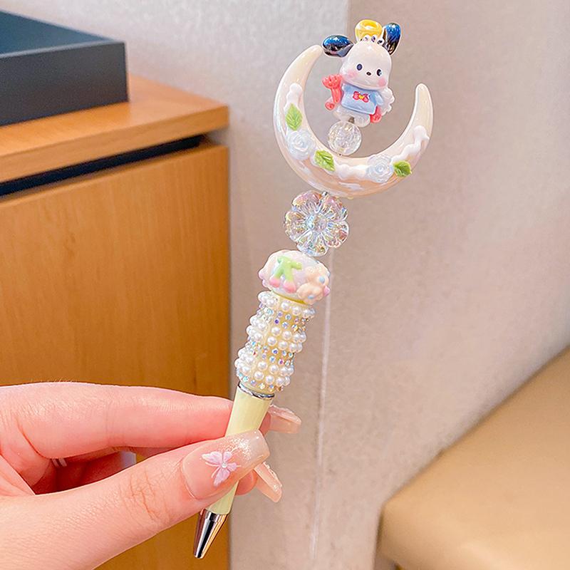 Product Introduction of Sanrio Bead String Pen Kawaii Hello Kitty Cinnamoroll Cute Cartoon DIY Pen Pompompurin Kuromi My Melody Stationery Birthday Gift 28