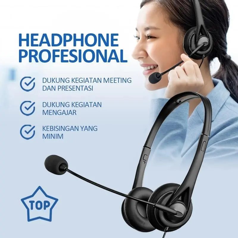 MKC KIMISO Headphone stereo dengan mikrofon dan single jack 3.5mm Cocok untuk pembelajaran di kantor Bass Headset Subwoofer Earphone Handsfree Bluetooth 0