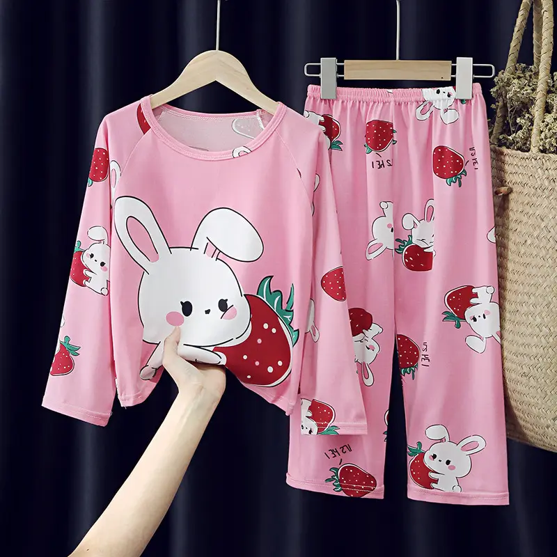 Bộ Đồ Ngủ Dài Tay Hoạt Hình Dễ Thương, Phong Cách Hàn Quốc, Thích Hợp Cho Mùa Xuân Và Mùa Thu, Phù Hợp Với Bé Gái Và Bé Trai Mỏng, Thích Hợp Cho Mùa Hè Và Thanh Thiếu Niên 3