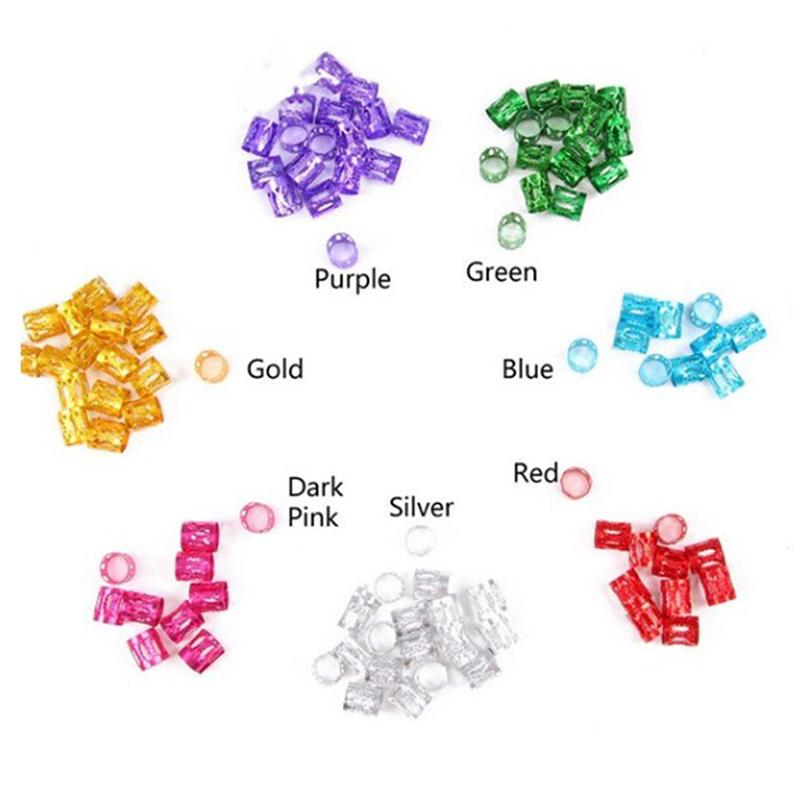 Product Introduction of 100pcs Beads Adjustable Hair Braids Dreadlock Beads Braid Rings Cuff Clips Tubes 19
